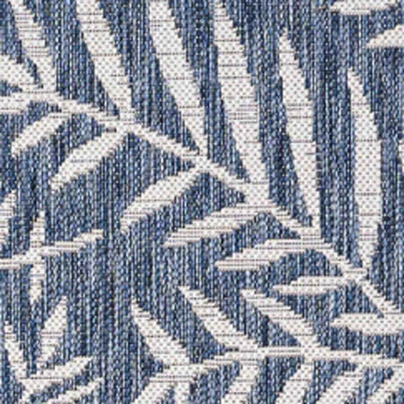 6' X 9' Navy Blue And Ivory Floral Indoor Outdoor Area Rug