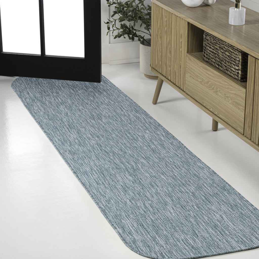 8' Turquoise Indoor Outdoor Runner Rug