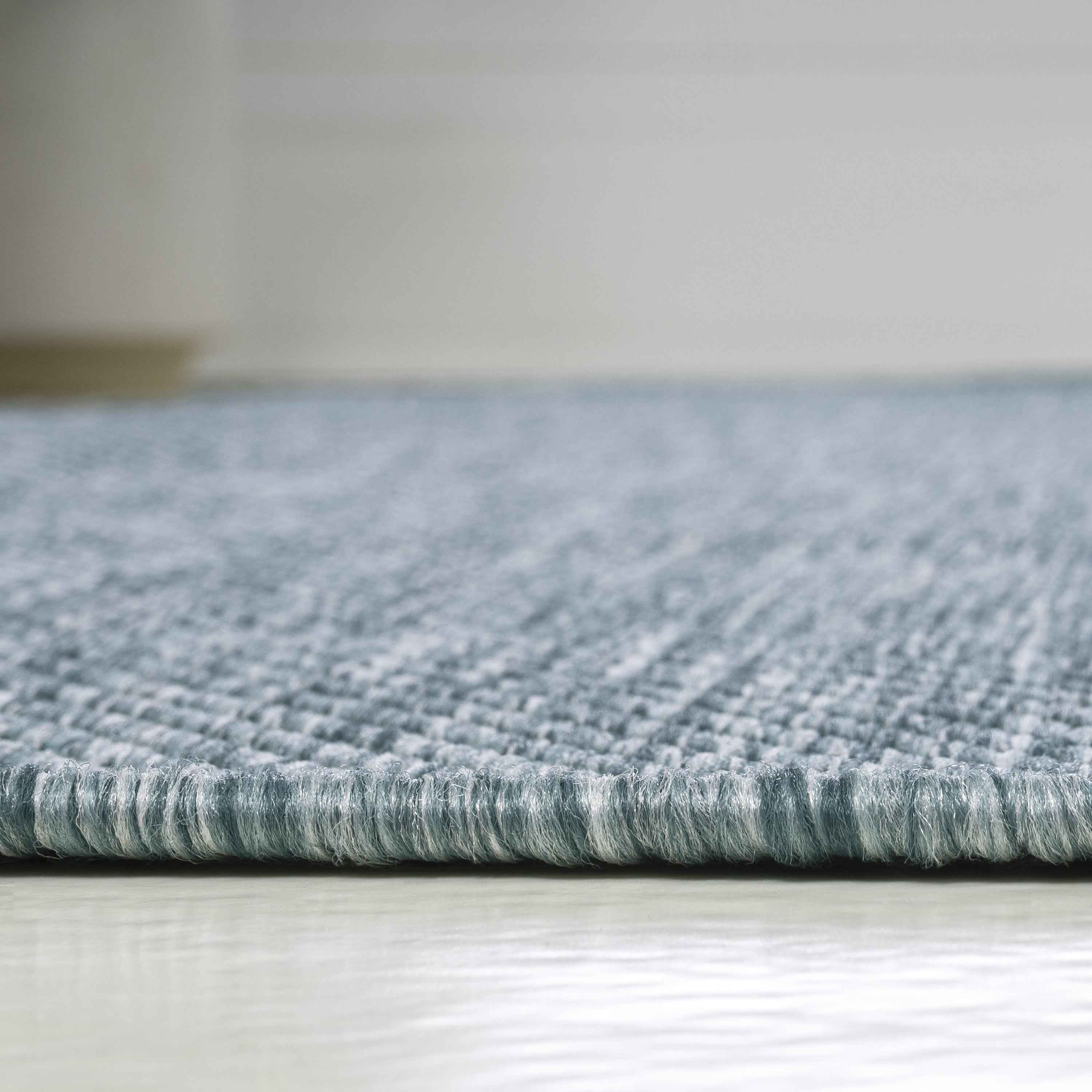 8' Turquoise Indoor Outdoor Runner Rug