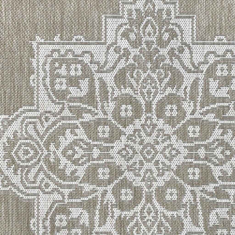 8' X 10' Beige And Cream Medallion Indoor Outdoor Area Rug
