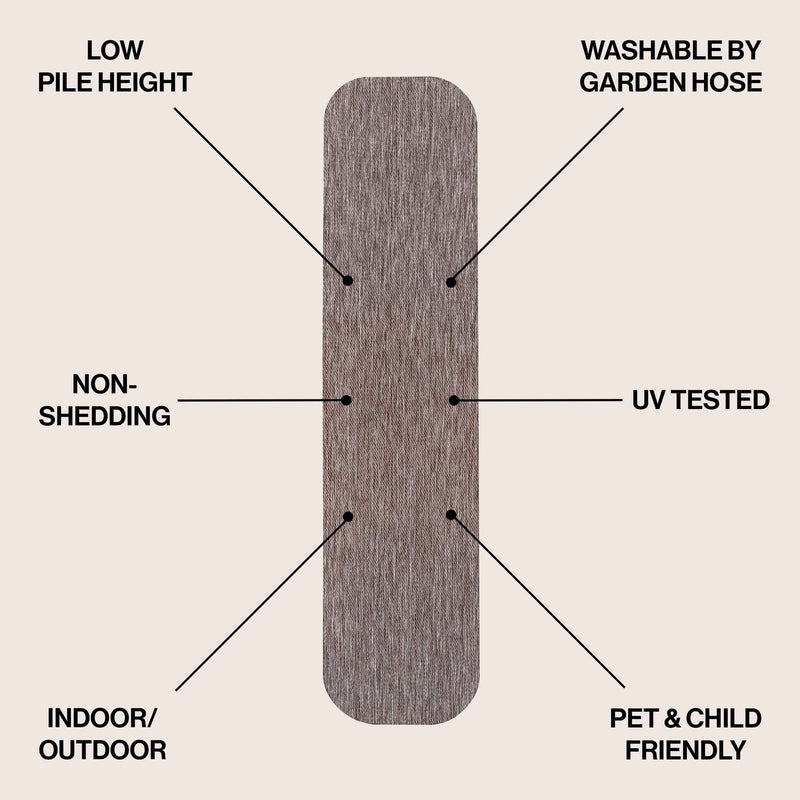 8' Light Brown Indoor Outdoor Runner Rug