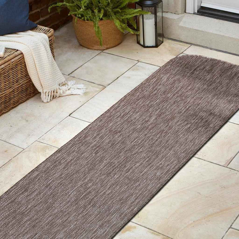 8' Light Brown Indoor Outdoor Runner Rug