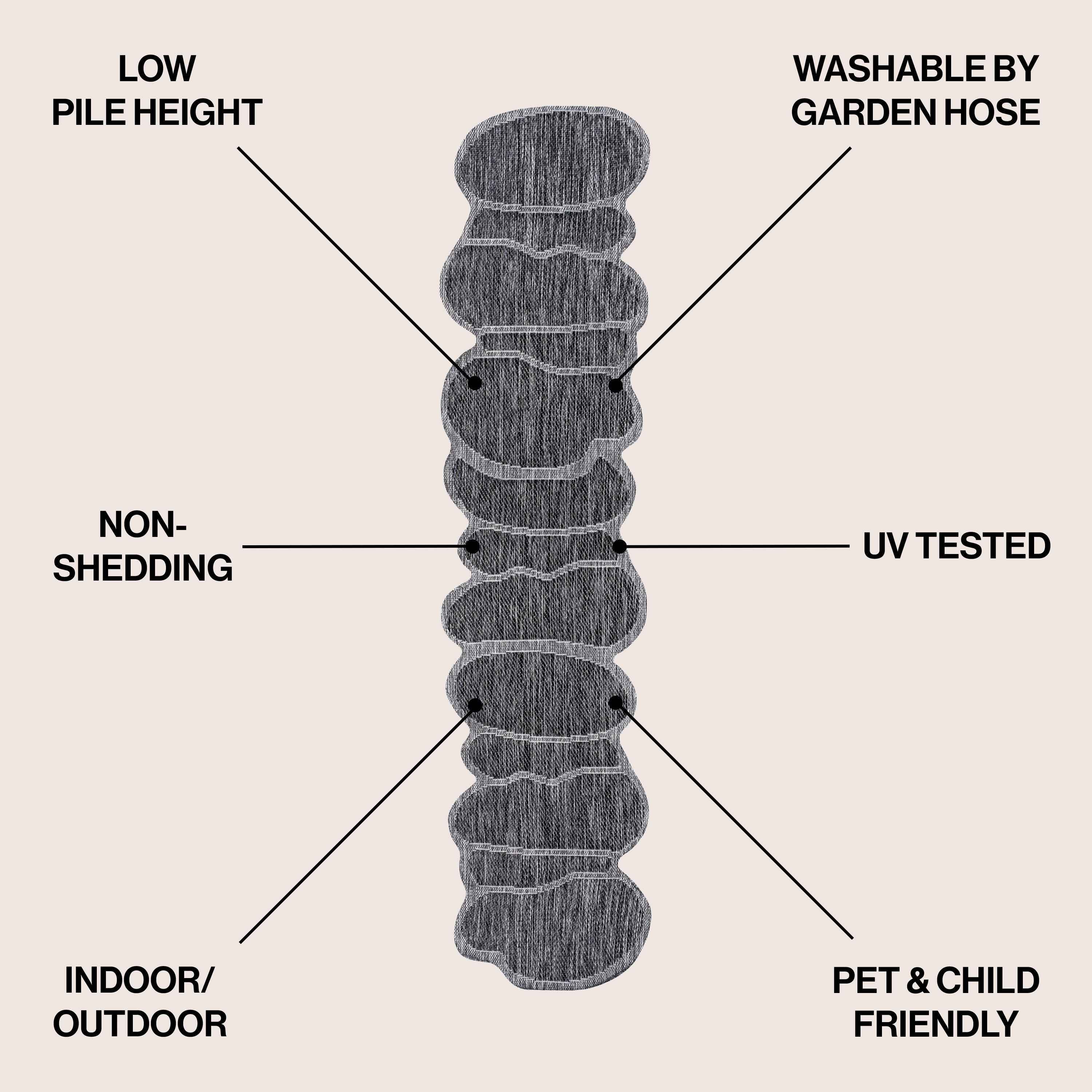 8' Dark Gray And Gray Medallion Indoor Outdoor Runner Rug