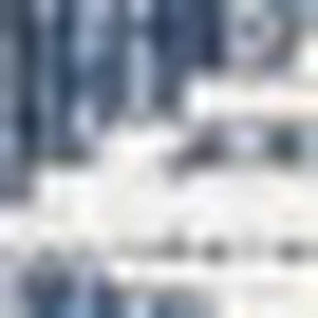 9' X 12' Blue And Ivory Striped Indoor Outdoor Area Rug