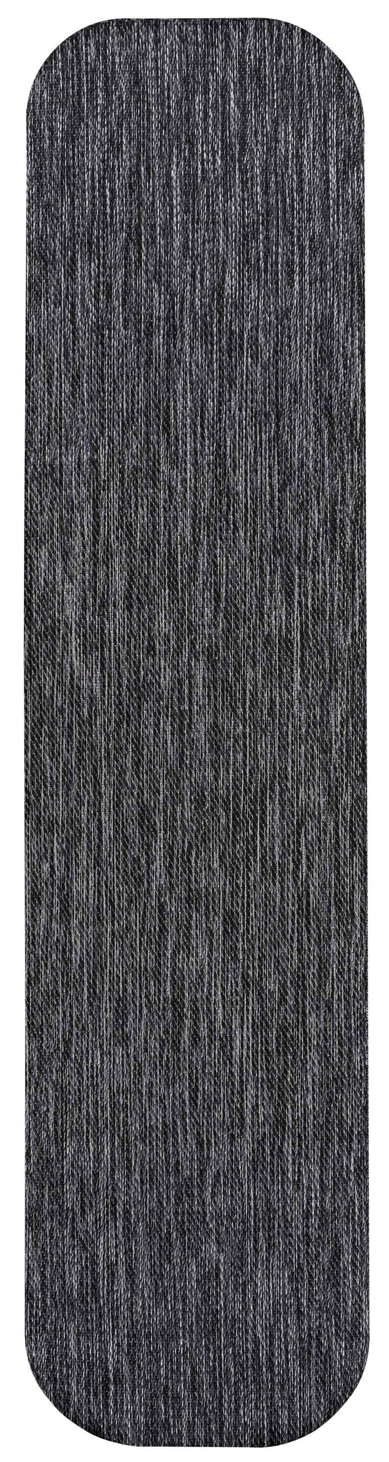 8' Dark Gray Indoor Outdoor Runner Rug