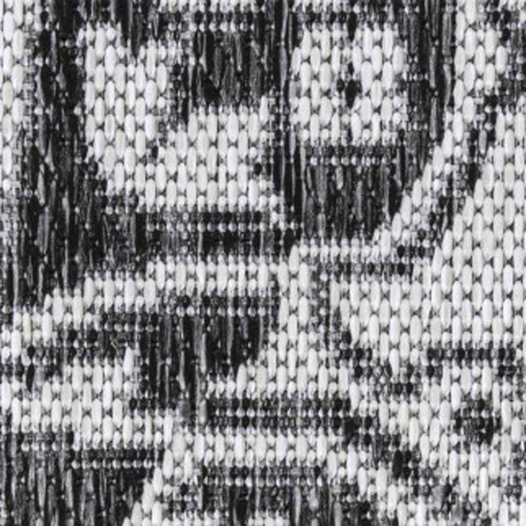 8' X 10' Dark Gray And Cream Medallion Indoor Outdoor Area Rug