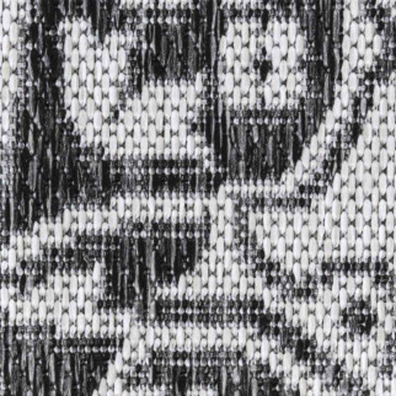 8' X 10' Dark Gray And Cream Medallion Indoor Outdoor Area Rug