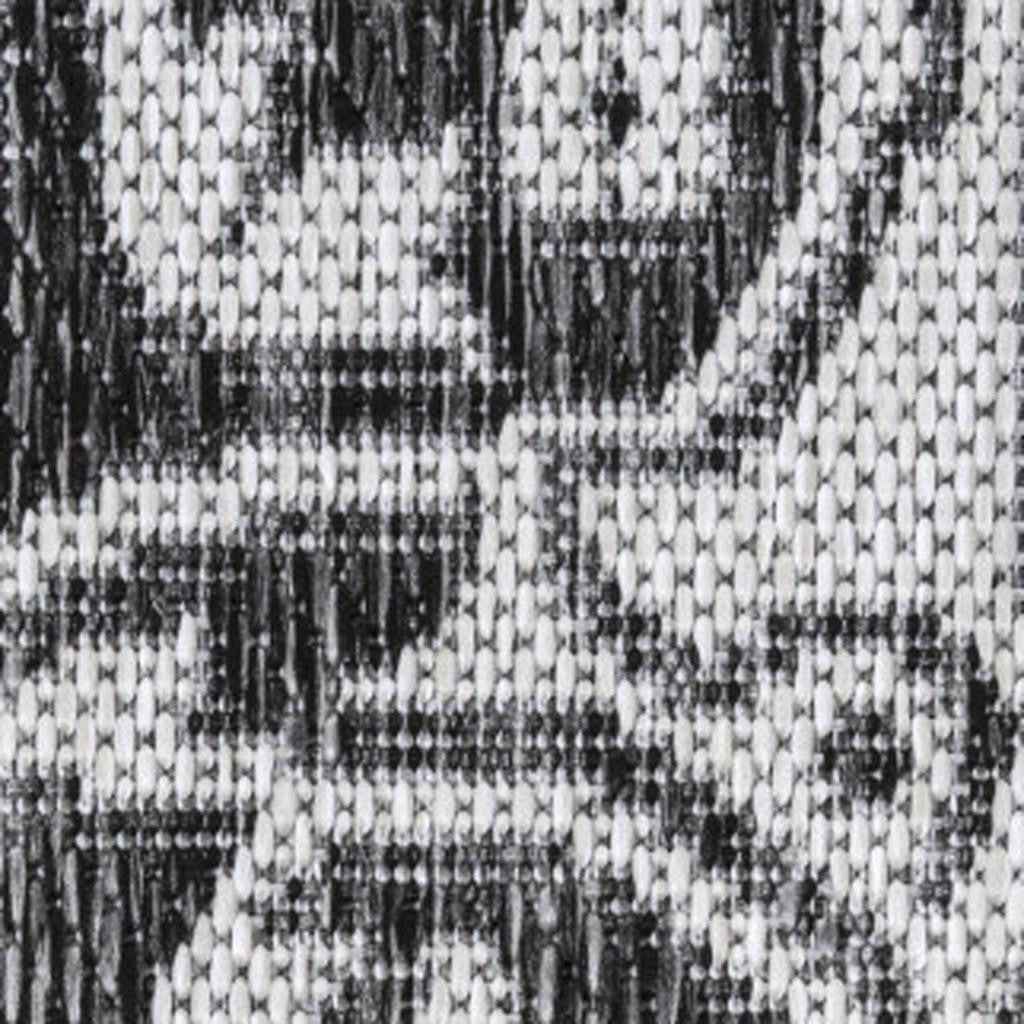 3' X 5' Dark Gray And Cream Medallion Indoor Outdoor Area Rug