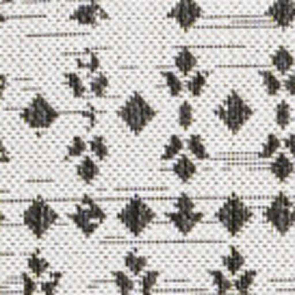 6' Cream And Black Square Trellis Indoor Outdoor Area Rug