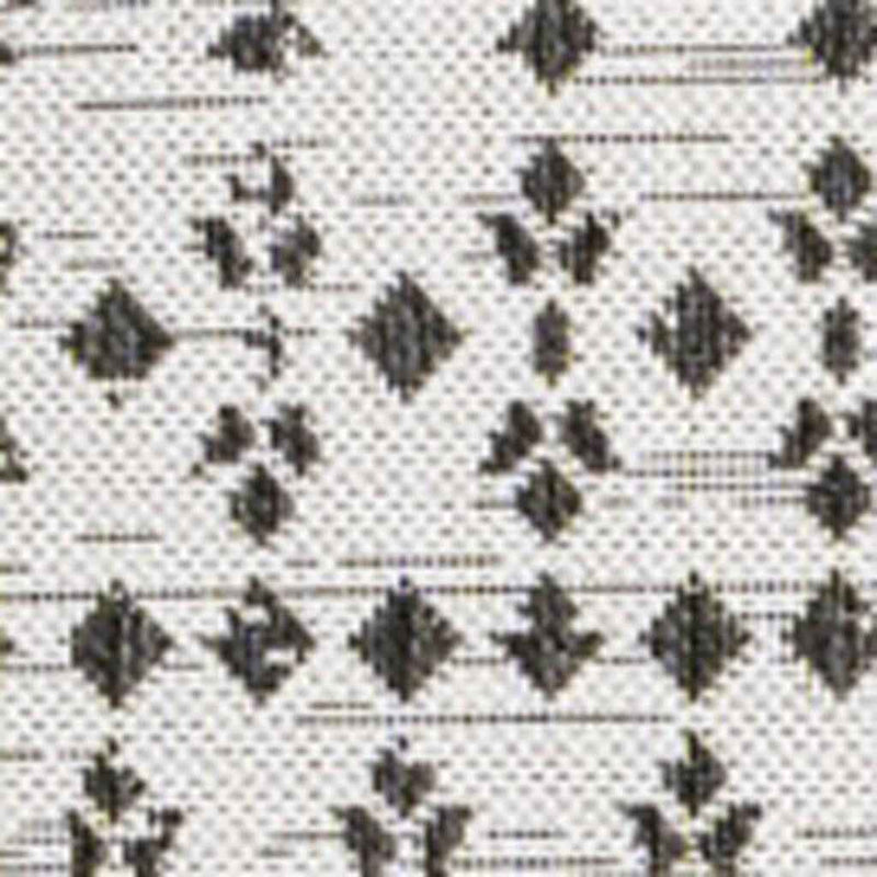 6' Cream And Black Square Trellis Indoor Outdoor Area Rug