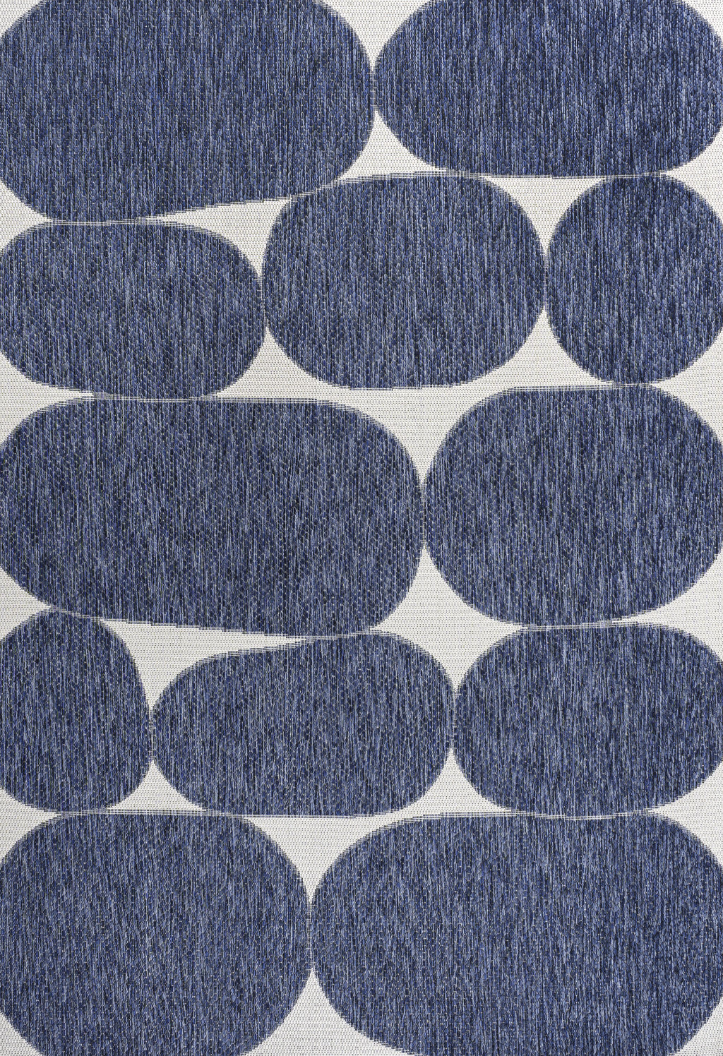 4' X 6' Navy Blue And Cream Geometric Indoor Outdoor Area Rug - Sports & Outdoor