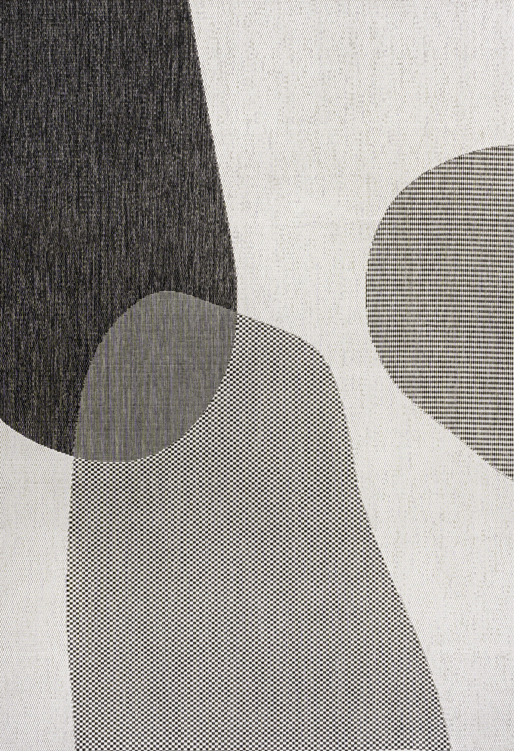 4' X 6' Cream And Black Geometric Indoor Outdoor Area Rug - Sports & Outdoor