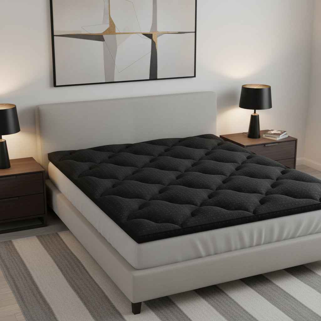 80" White Cotton Water Resistant Mattress topper with Removable Cover