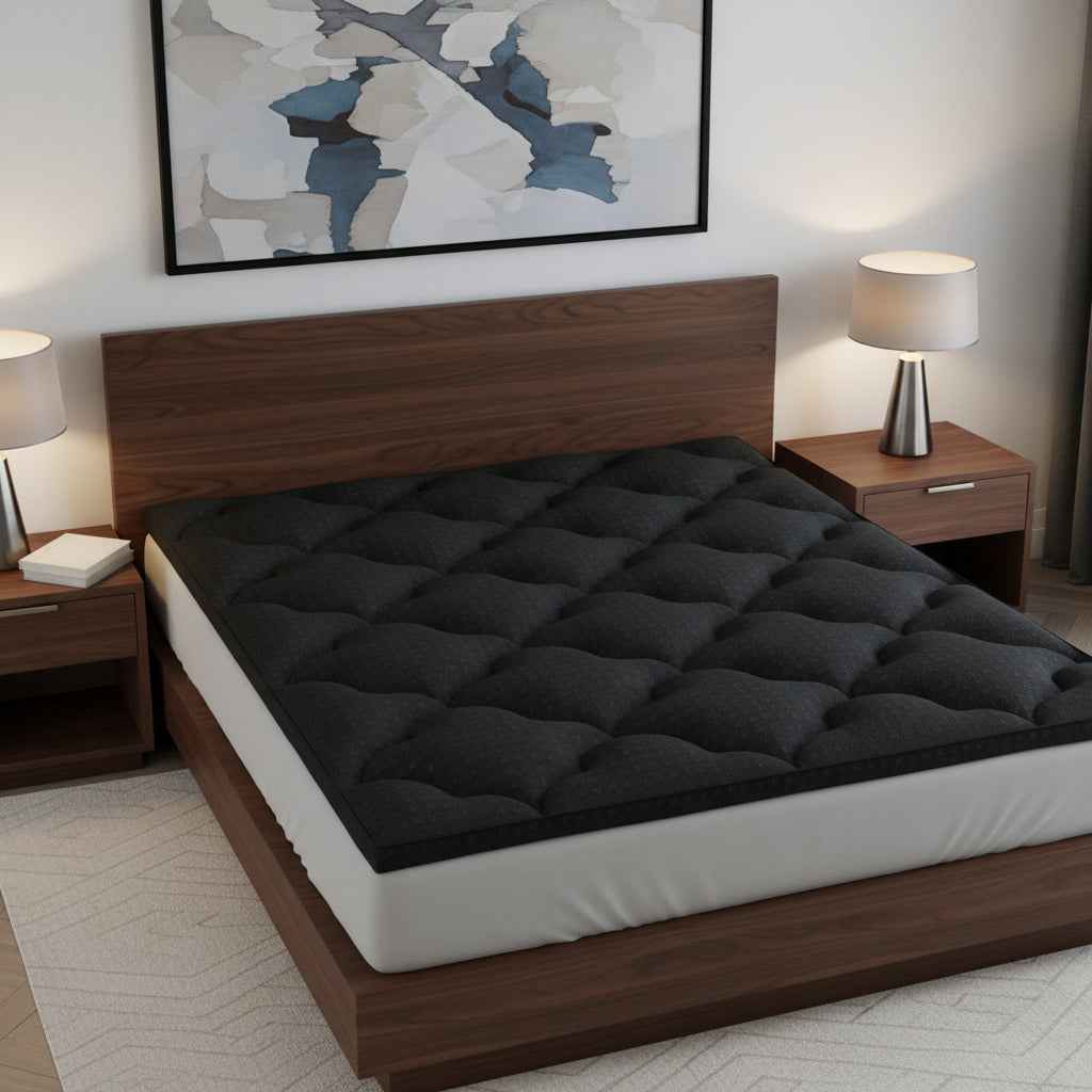 75" White Cotton Water Resistant Mattress topper with Removable Cover