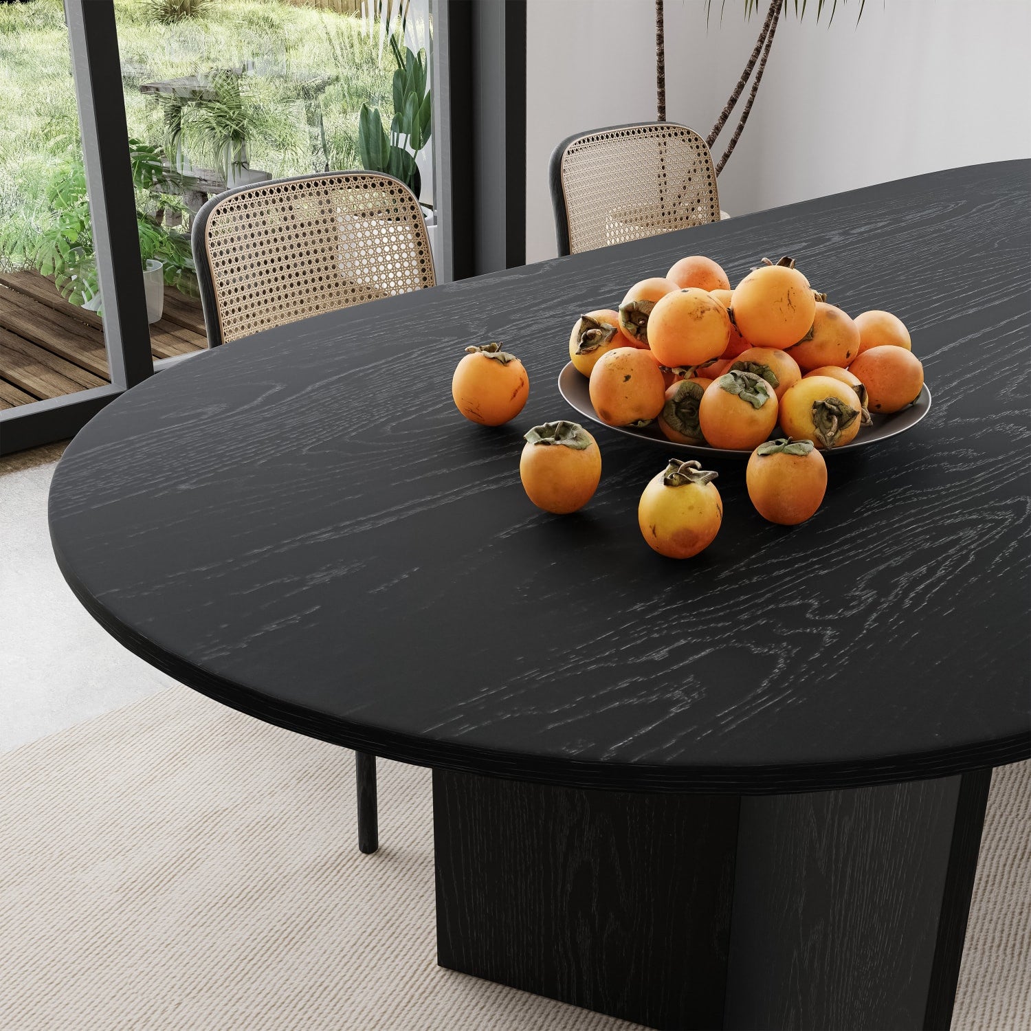 67" Black Wood Oval Bar Table Default Title