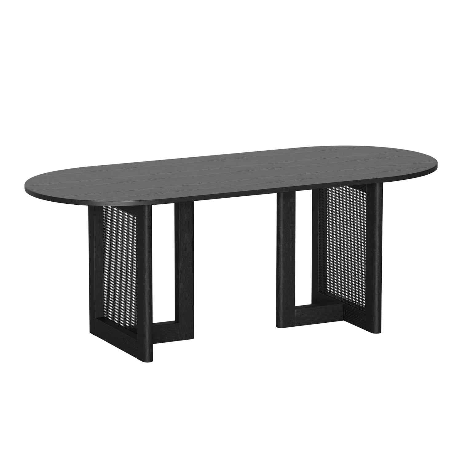 79" Black Wood Oval Bar Table