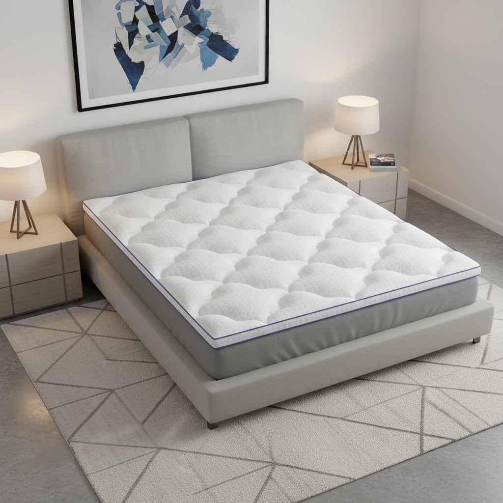 80" White Cotton Water Resistant Mattress topper with Removable Cover