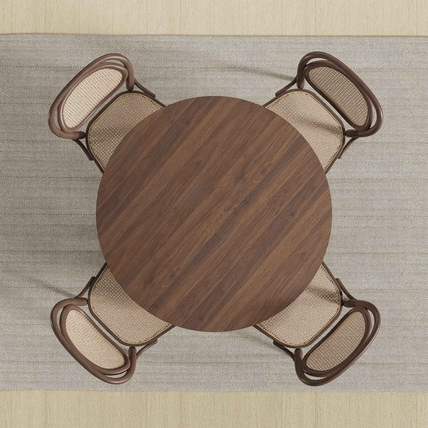 46" Walnut Wood Rounded Bar Table