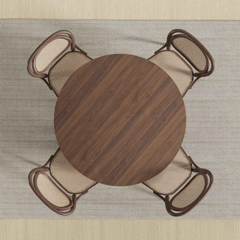 46" Walnut Wood Rounded Bar Table