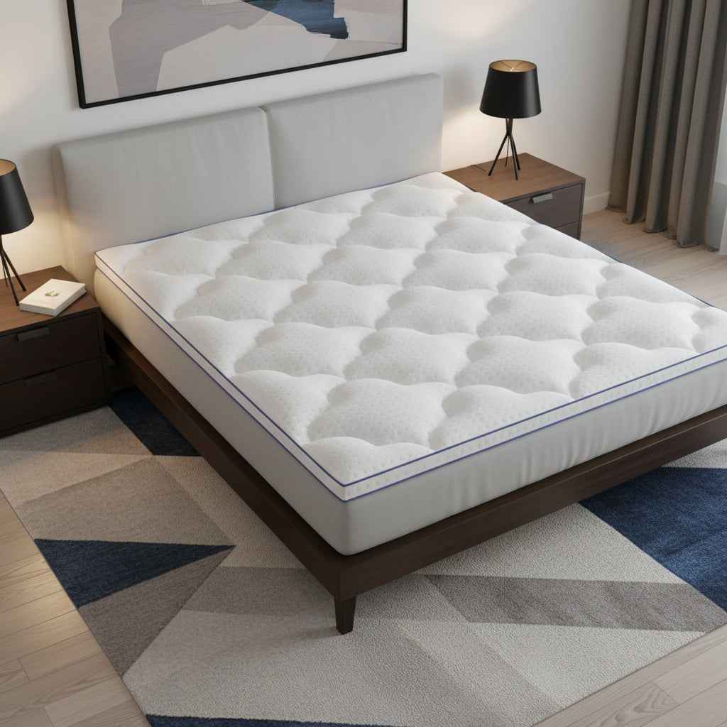 84" White Cotton Water Resistant Mattress topper with Removable Cover