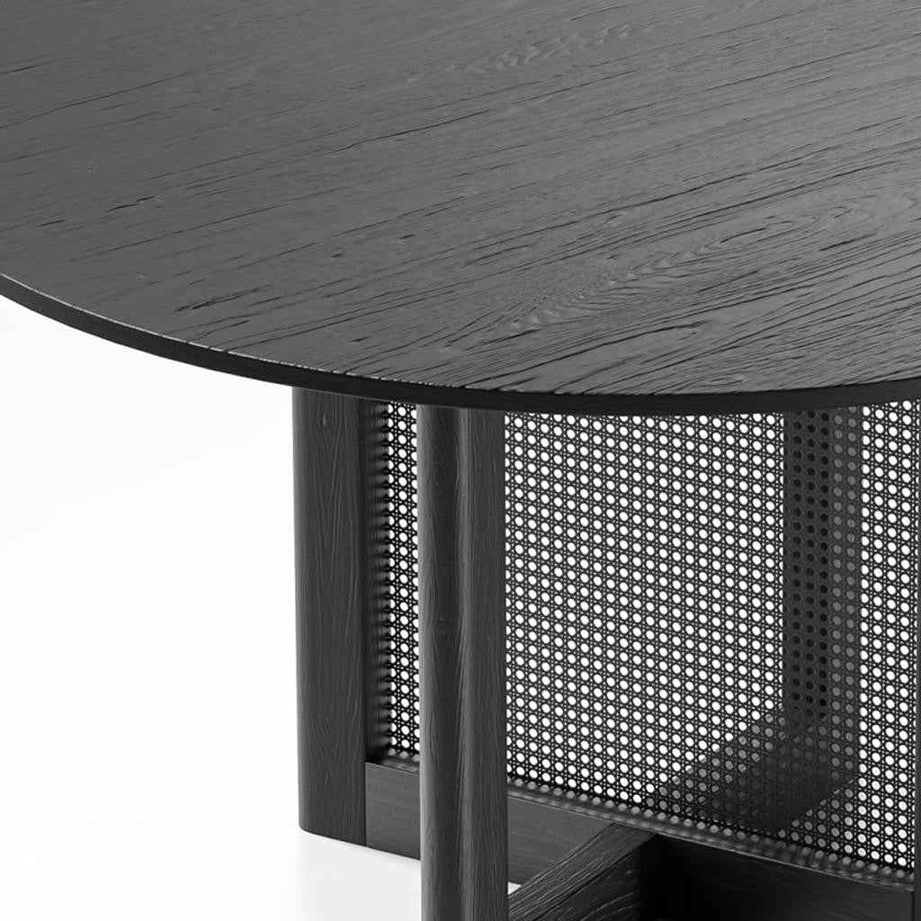 52" Black Wood Rounded Bar Table