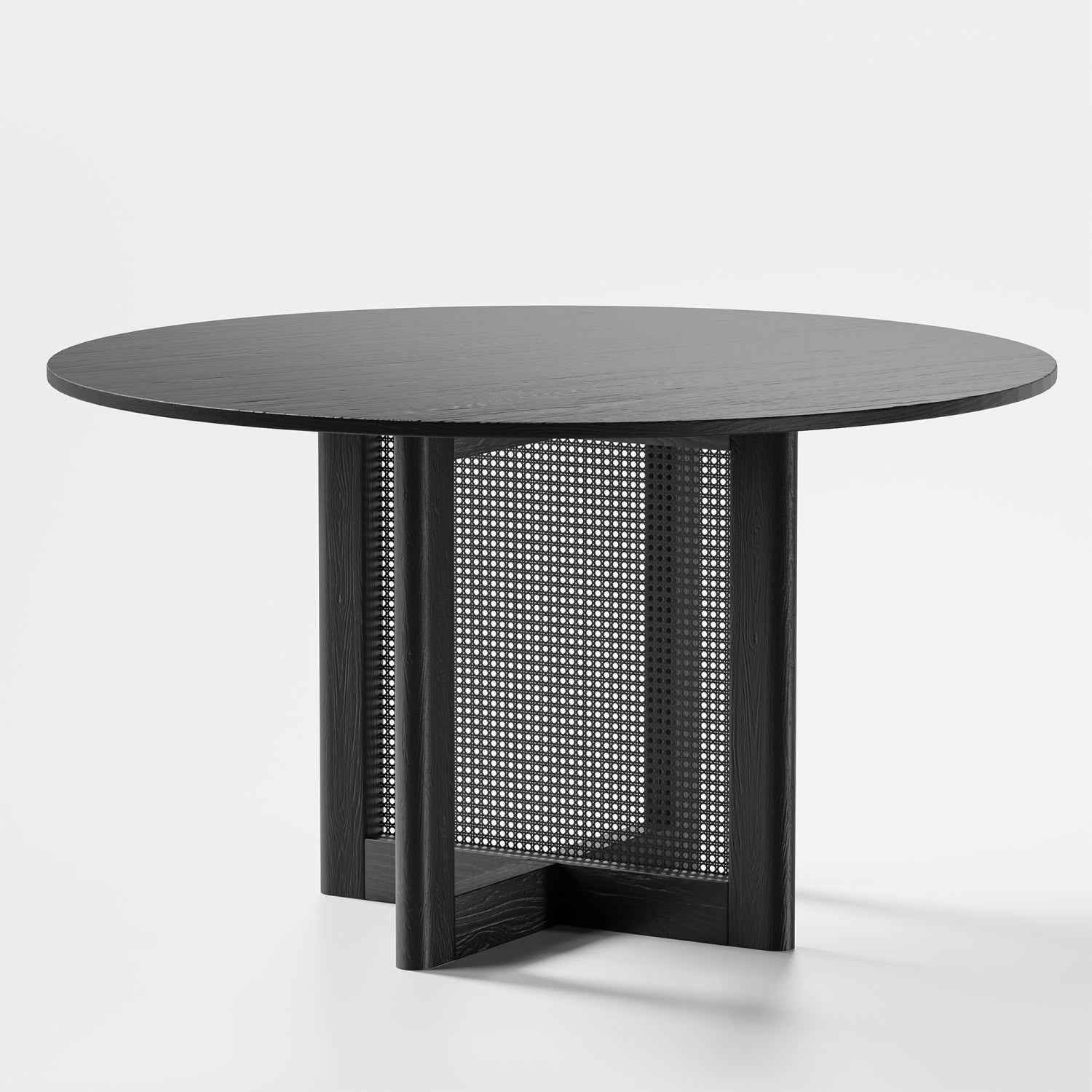 52" Black Wood Rounded Bar Table