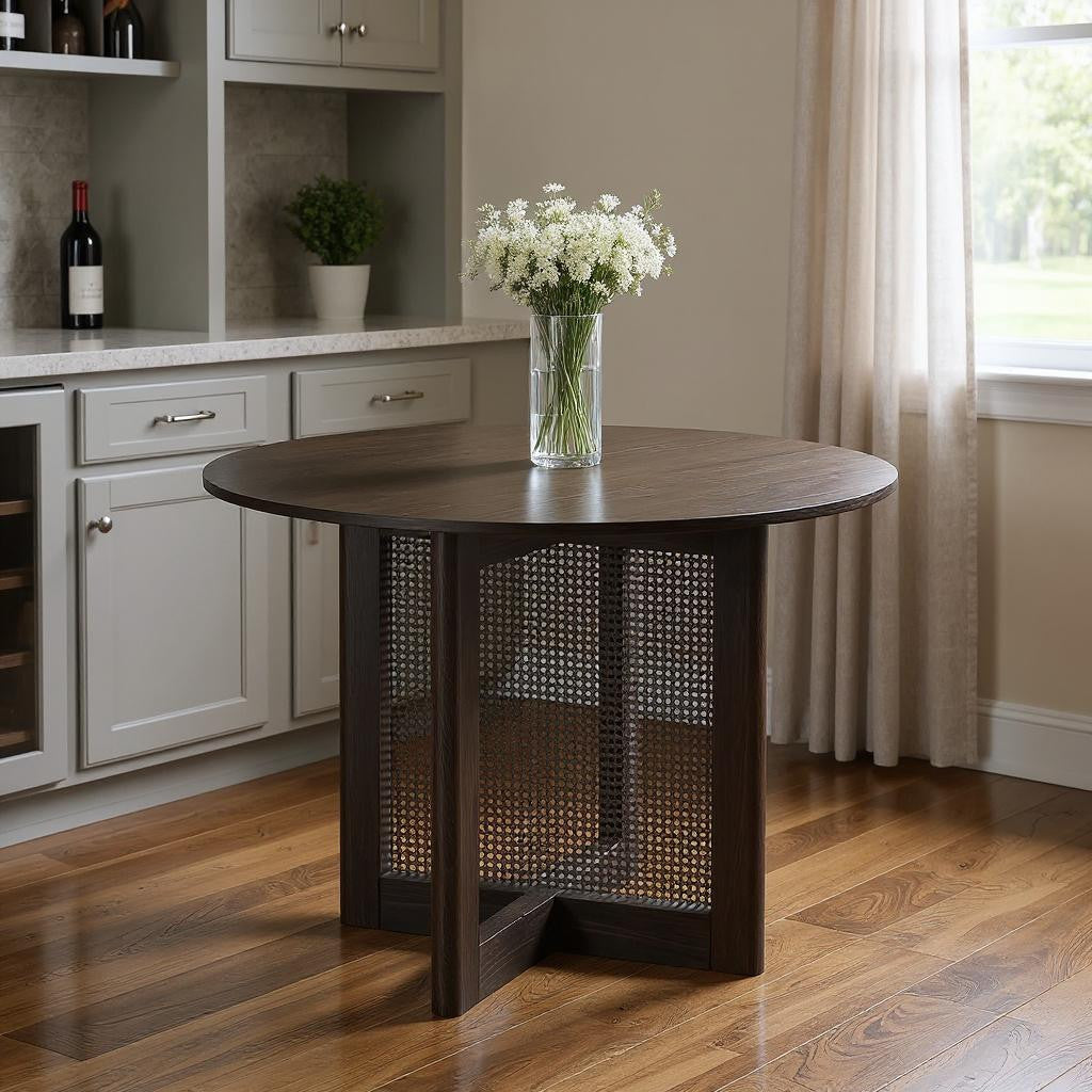 46" Black Wood Rounded Bar Table Default Title