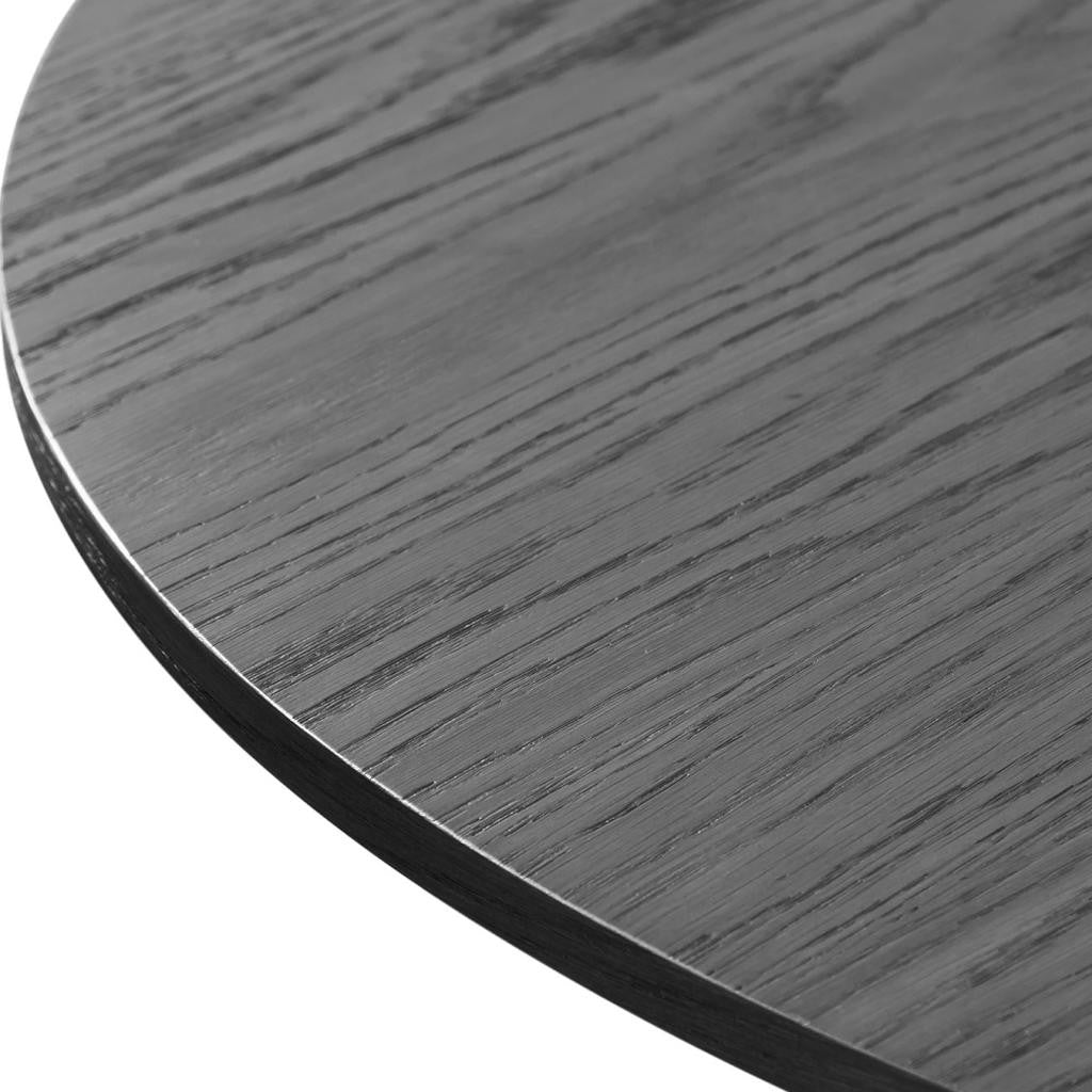 46" Black Wood Rounded Bar Table