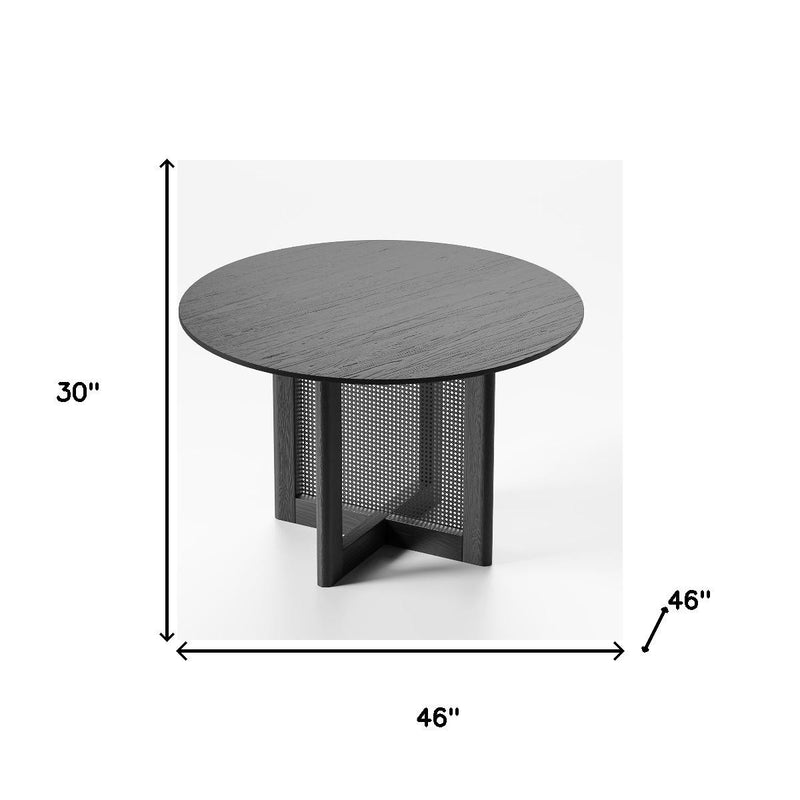 46" Black Wood Rounded Bar Table