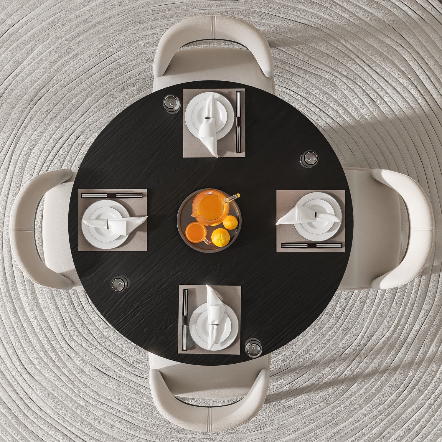 46" Black Wood Rounded Bar Table