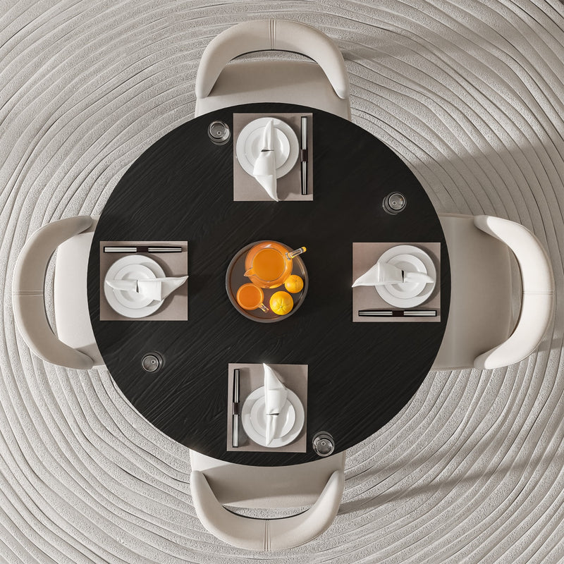 46" Black Wood Rounded Bar Table