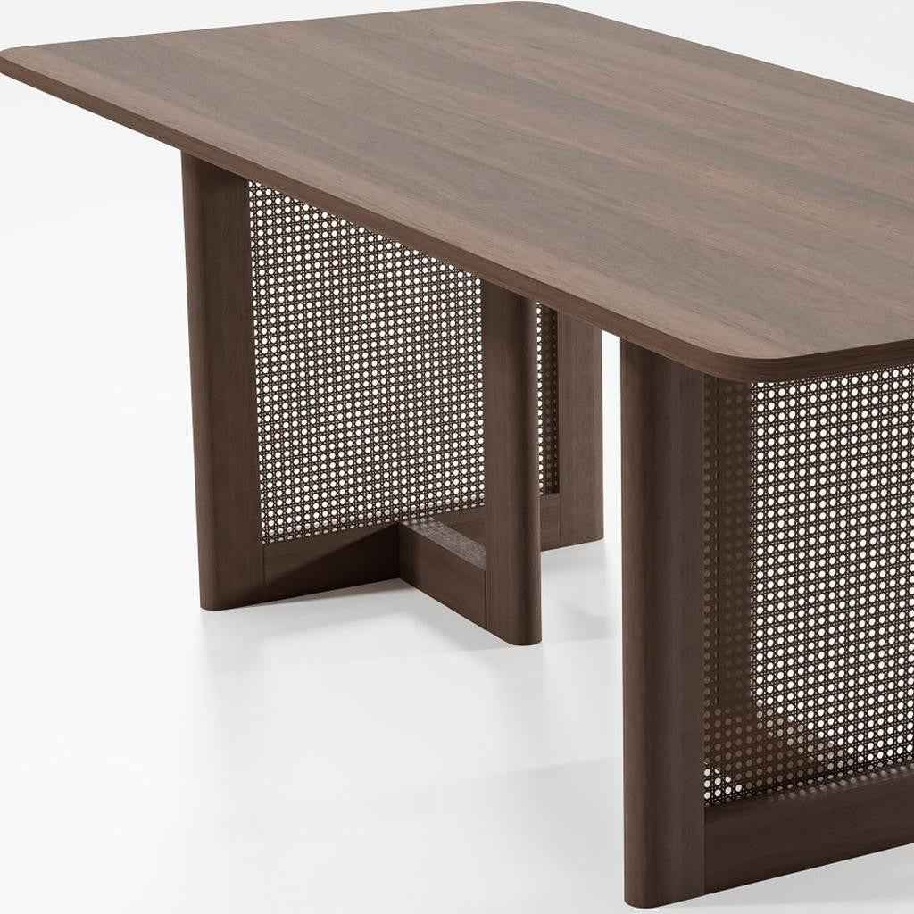 79" Walnut Wood Square Bar Table