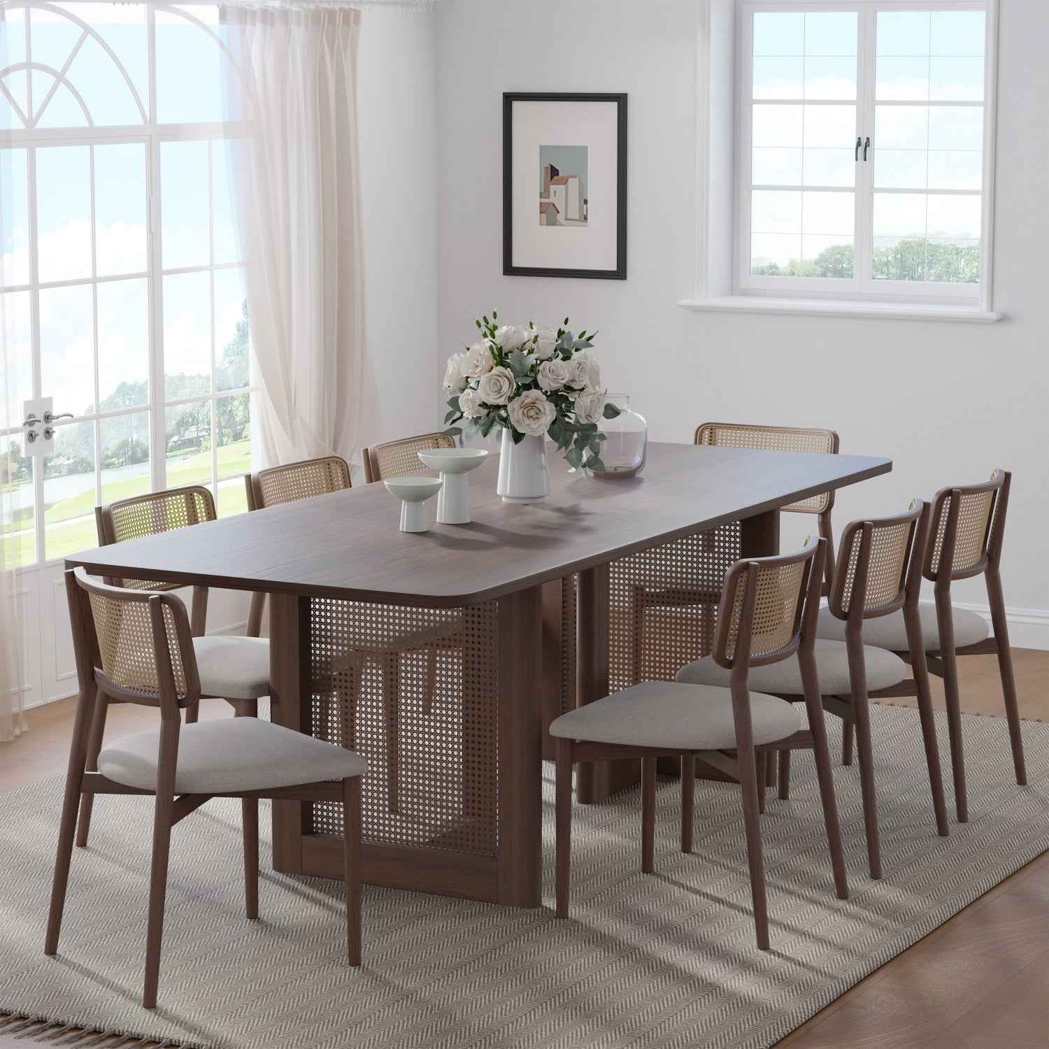 79" Walnut Wood Square Bar Table