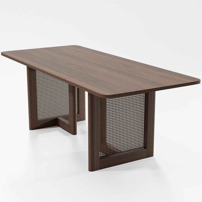 79" Walnut Wood Square Bar Table