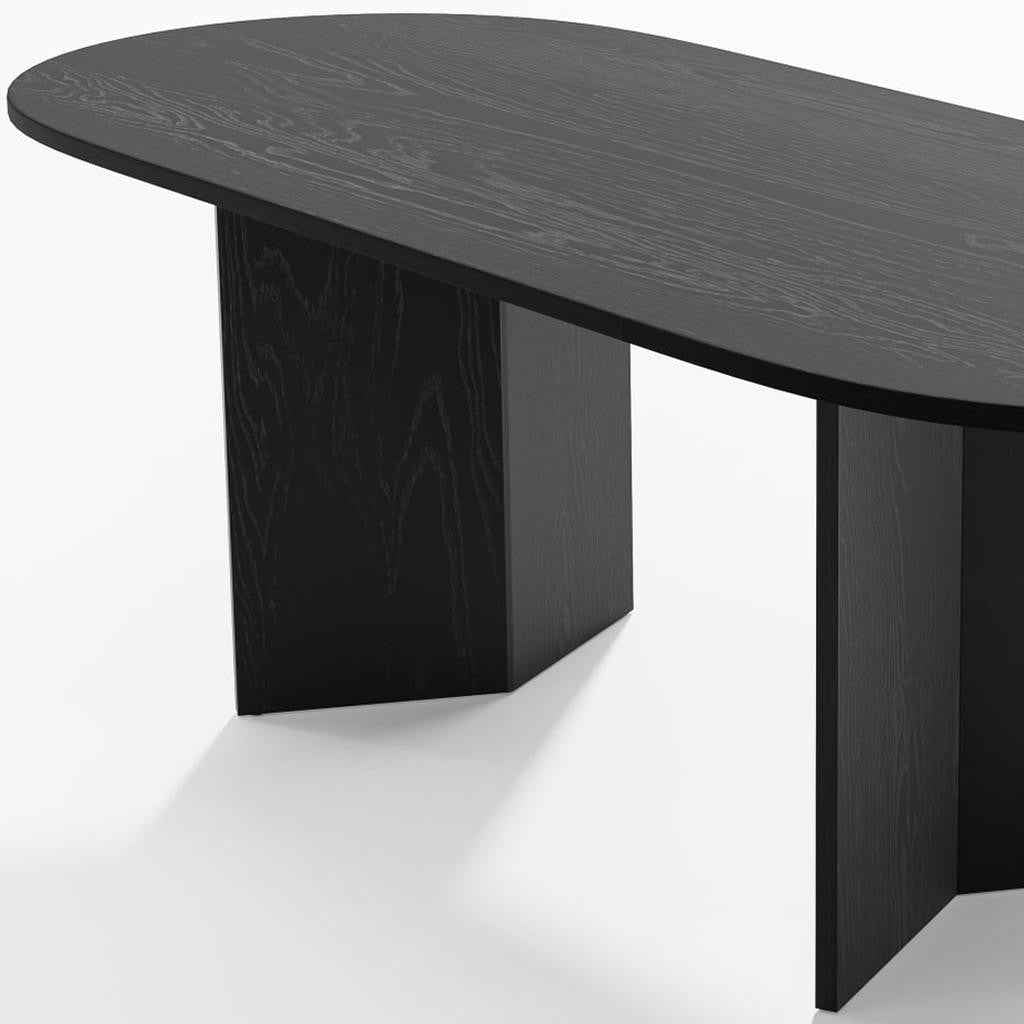 79" Black Wood Oval Bar Table