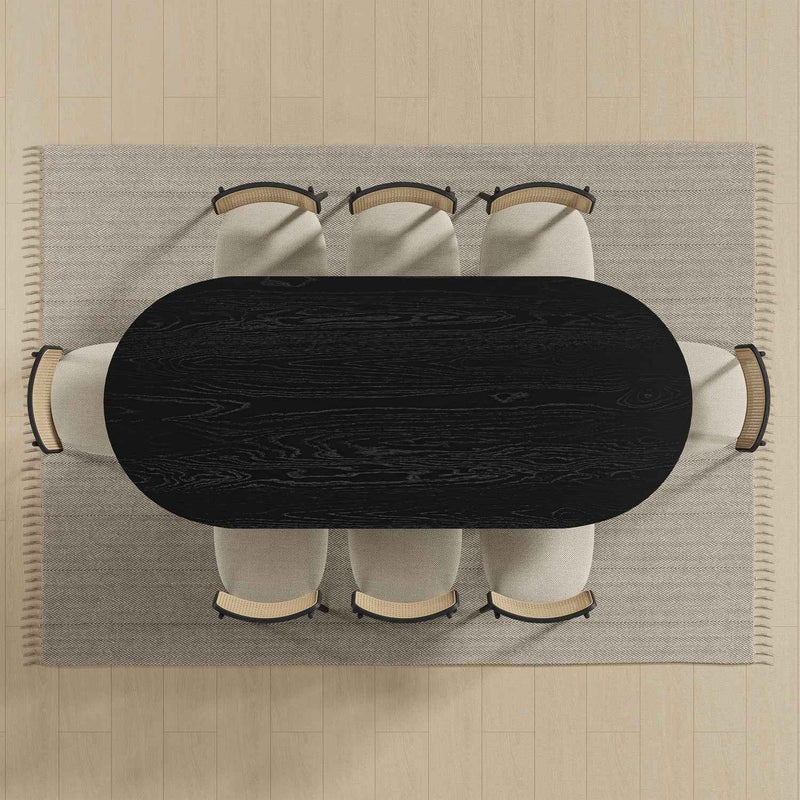 79" Black Wood Oval Bar Table