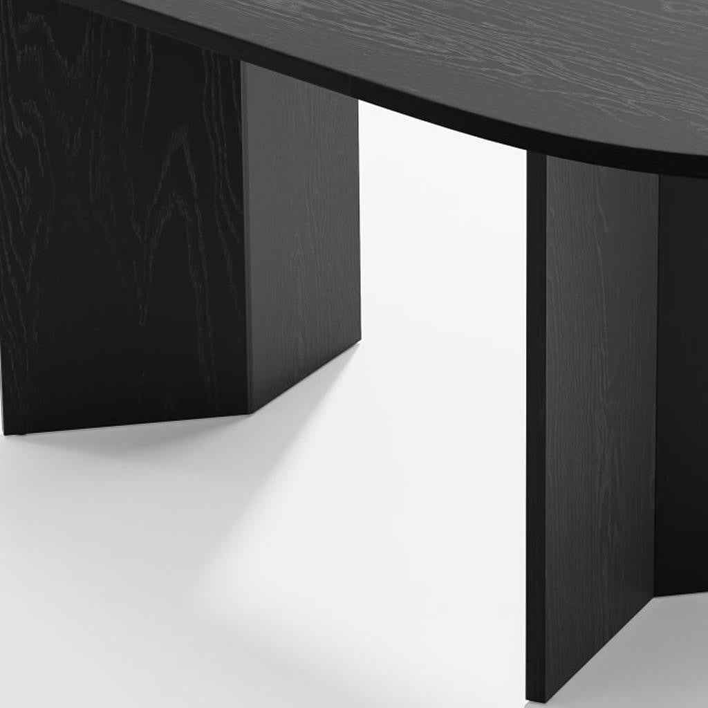 79" Black Wood Oval Bar Table