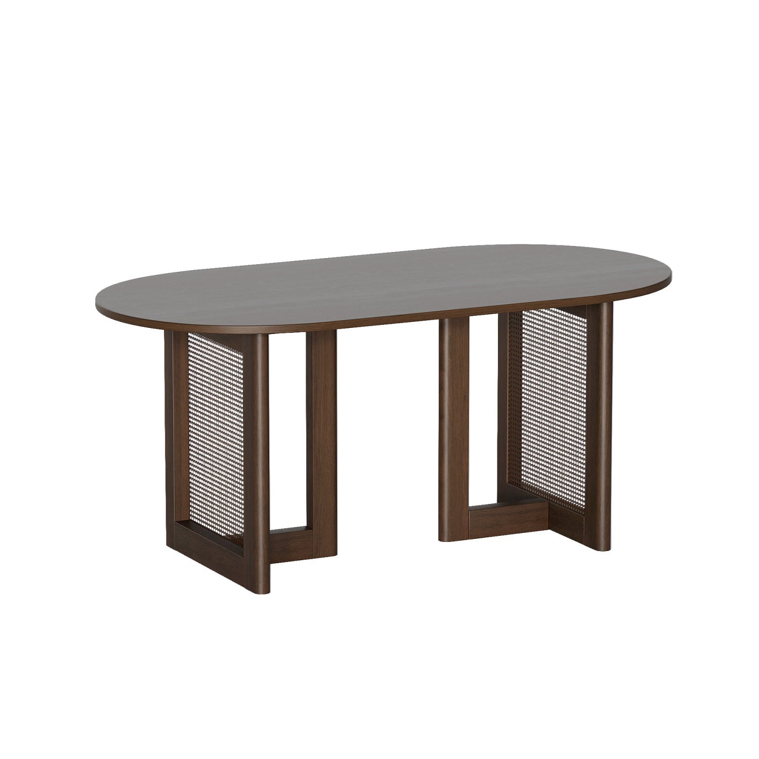67" Walnut Wood Oval Bar Table Default Title