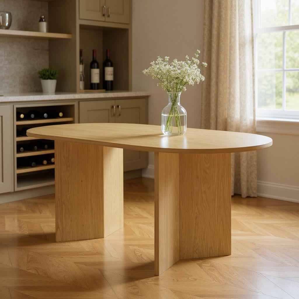 67" Unfinished Wood Oval Bar Table