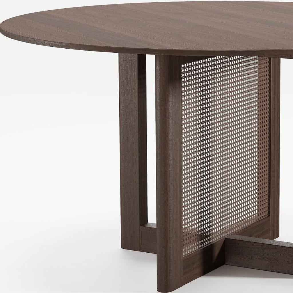 52" Walnut Wood Rounded Bar Table