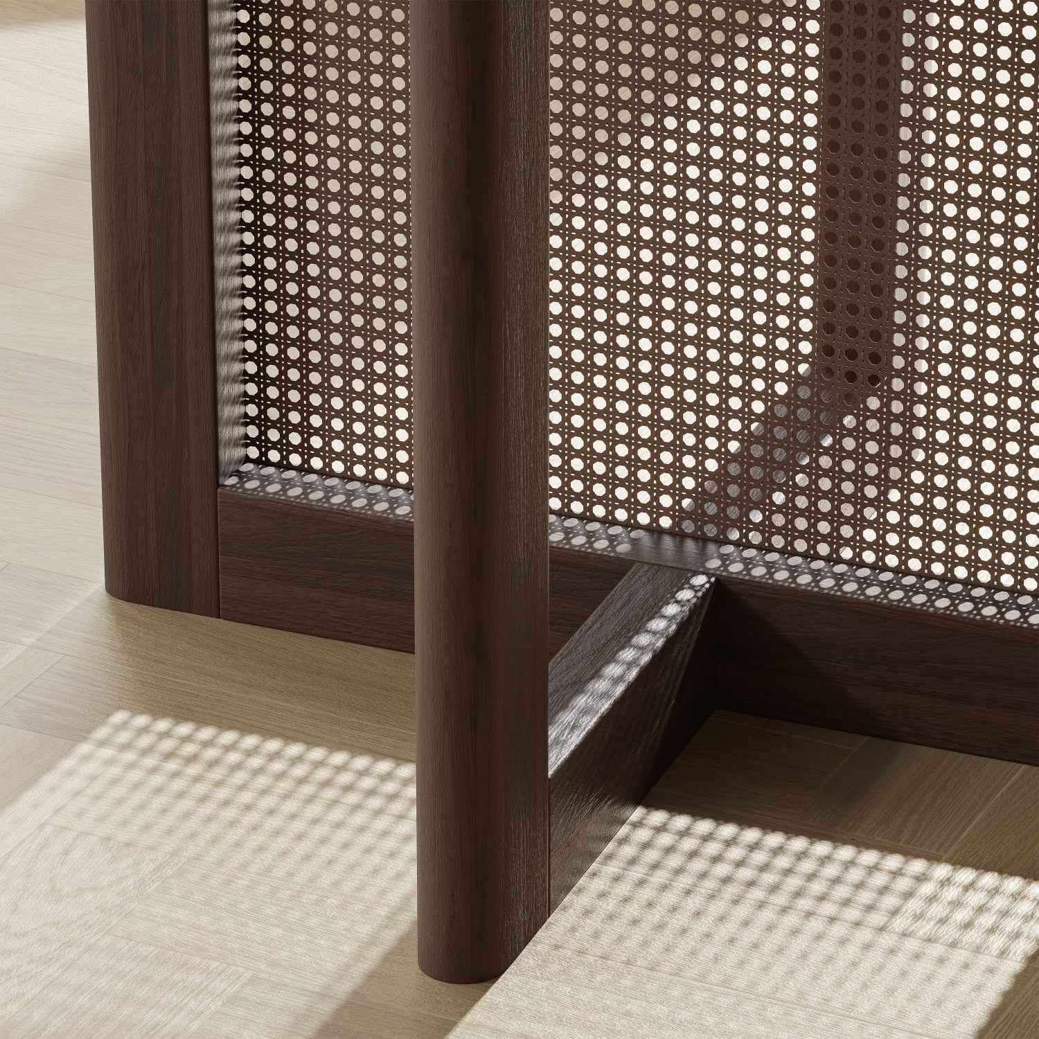 52" Walnut Wood Rounded Bar Table