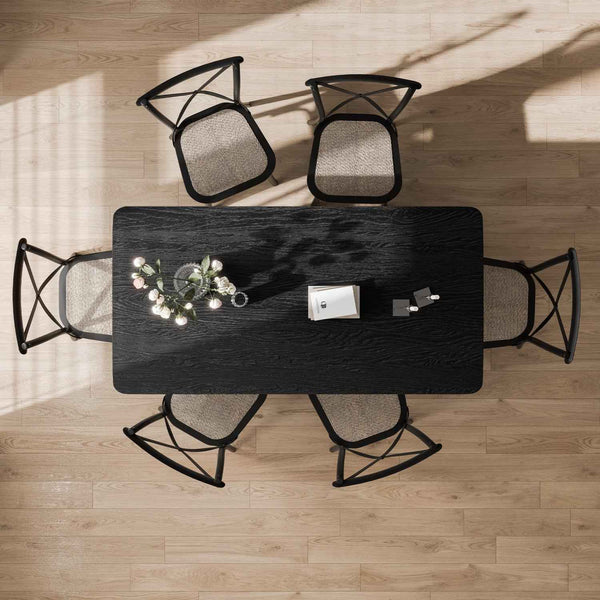 67" Black Wood Square Bar Table