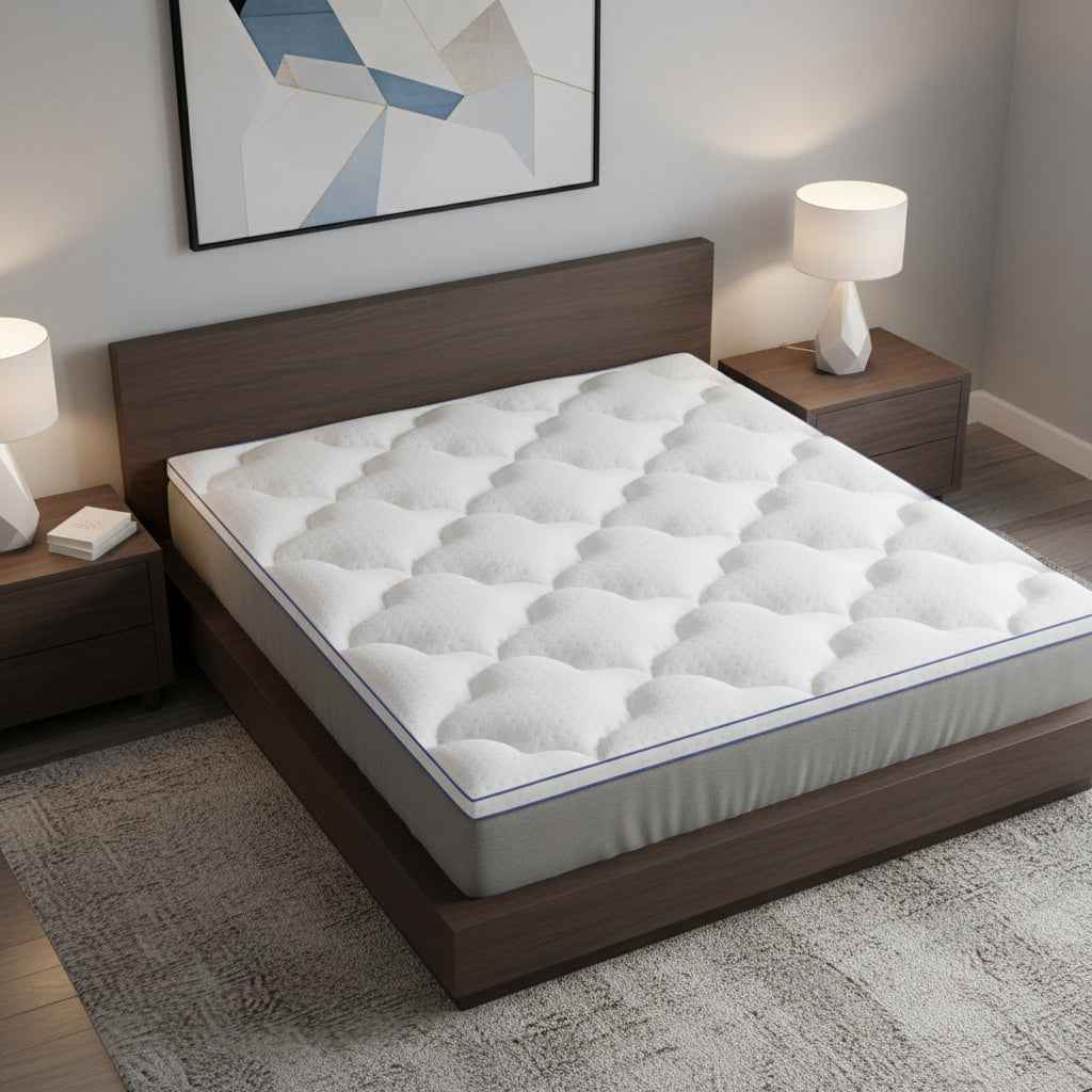 75" White Cotton Water Resistant Mattress topper with Removable Cover