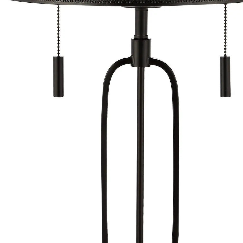 27" Antiqued Bronze Novelty Table Lamp With Drum Shade Homeroots Lighting