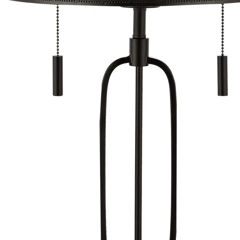 27" Antiqued Bronze Novelty Table Lamp With Drum Shade Homeroots Lighting