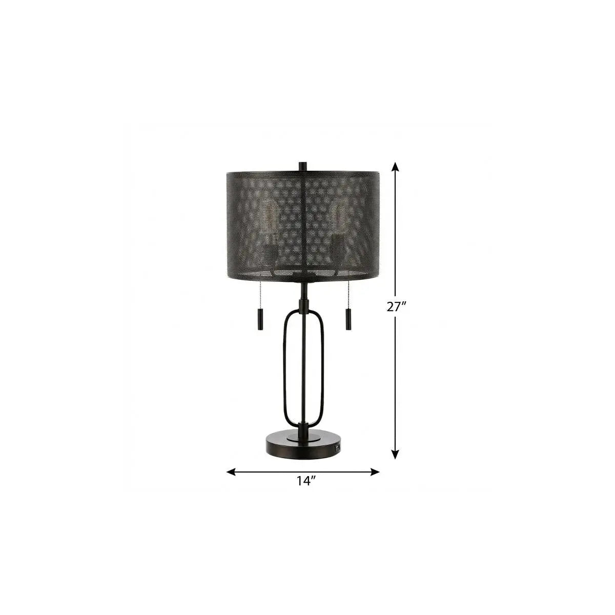 27" Antiqued Bronze Novelty Table Lamp With Drum Shade Homeroots Lighting