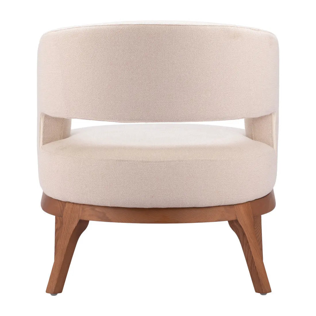 27" Beige And Brown Upholstered Arm Chair Homeroots Living Room