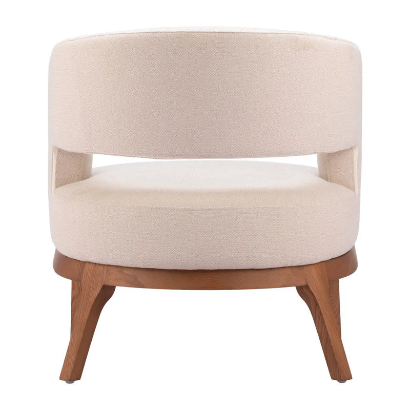 27" Beige And Brown Upholstered Arm Chair Homeroots Living Room
