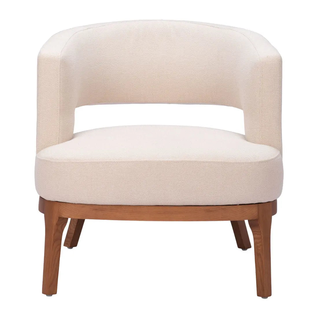 27" Beige And Brown Upholstered Arm Chair Homeroots Living Room