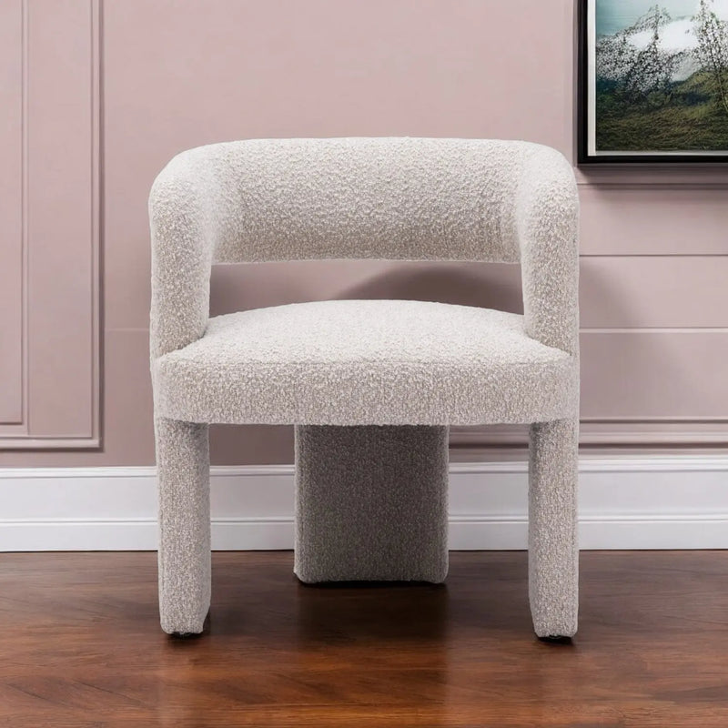 27" Beige Faux Shearling And Upholstered Arm Chair Homeroots Living Room